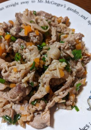 豚こま切れ肉とえのき茸のポン酢炒め-レシピのメイン写真
