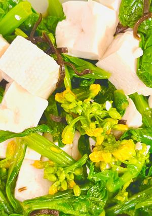 菜花と豆腐のめんつゆごま風味あえ-レシピのメイン写真