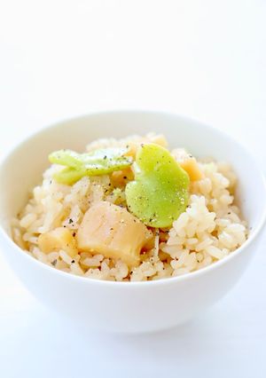 良い匂い〜【そら豆と貝柱の炊き込みご飯】-レシピのメイン写真