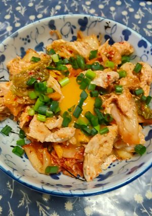 鶏むねキムチ丼-レシピのメイン写真