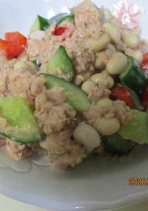 きゅうり、大豆、ツナのサラダ🥗-レシピのメイン写真