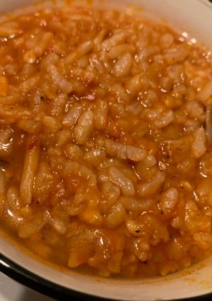 スープの残りでトマトリゾット風🍅-レシピのメイン写真
