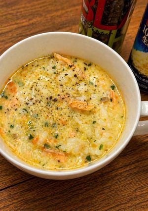 野菜と鮭の豆乳リゾット-レシピのメイン写真