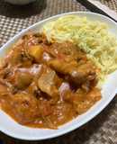鶏肉とじゃがいものトマトクリーム煮