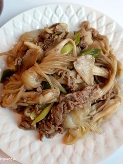 牛肉と舞茸のすき焼き風炒め-レシピのメイン写真