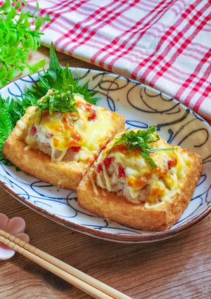 ハマる！厚揚げの梅ツナマヨチーズ焼き-レシピのメイン写真