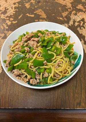 ひき肉とピーマンのピリ辛焼きそば-レシピのメイン写真