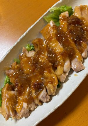 レンチンでガーリック風照り焼きチキン-レシピのメイン写真