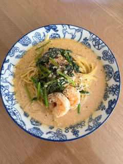 海老とほうれん草のクリームパスタ-レシピのメイン写真