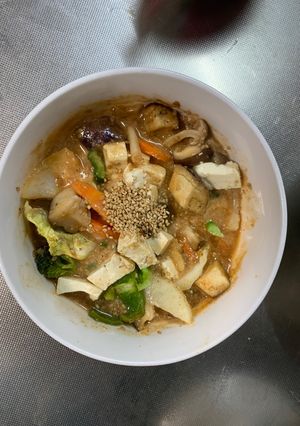 肉無豆腐中華風梅ウスタークリーム味野菜炒-レシピのメイン写真