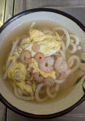 簡単★エビたまシャンタンスープうどん-レシピのメイン写真