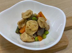 がんもどきとふきの煮物@つくば市学校給食-レシピのメイン写真