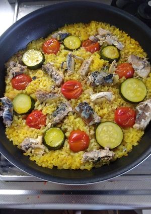 白ワインで魚臭くない！節約☆鯖缶パエリア-レシピのメイン写真