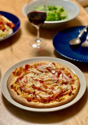 カニカマ＆長ねぎのピザ♪-レシピのメイン写真