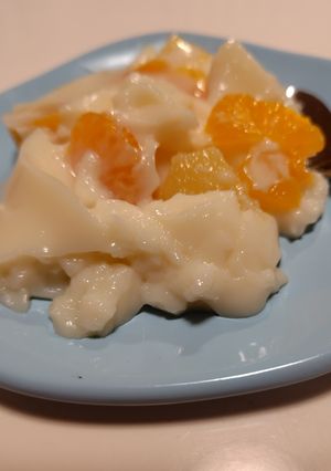 お鍋ナシ♡電子レンジでフルーツ牛乳ゼリー-レシピのメイン写真