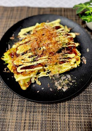 簡単一人前　キャベツとちくわのお好み焼き-レシピのメイン写真