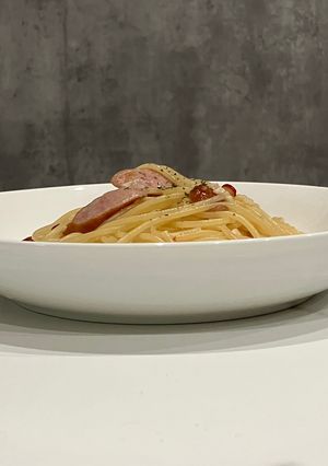 ラードと酒で作る「酩酊ペペロンチーノ」-レシピのメイン写真