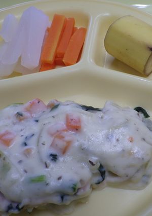 若鳥とほうれん草のクリームソースがけ-レシピのメイン写真