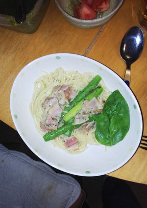 グリンアスパラとベーコンのパスタ-レシピのメイン写真
