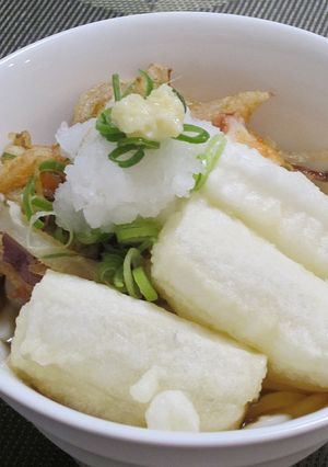 かき揚げ餅ぶっかけうどん-レシピのメイン写真
