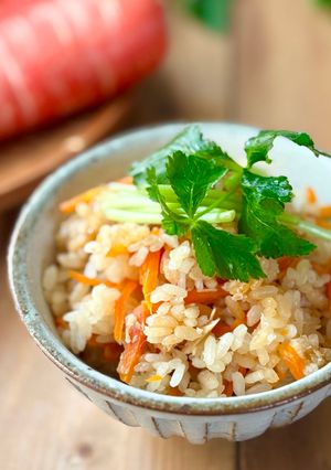 人参丸ごと！人参とツナの炊き込みご飯-レシピのメイン写真