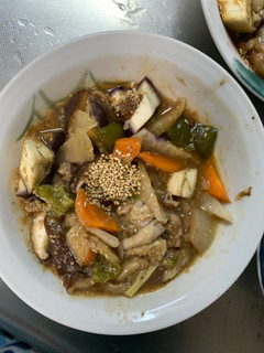さっぱり洋風ごま素麺汁味根菜茄子甘酢酢豚-レシピのメイン写真