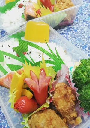 鮭と唐揚げ弁当♪-レシピのメイン写真