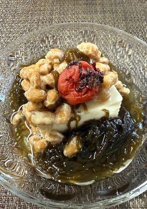 お豆腐の納豆もずくかけ😻-レシピのメイン写真