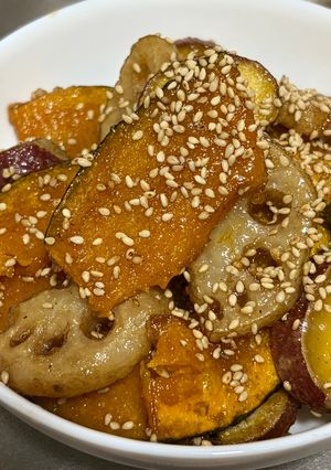 さつま芋🍠かぼちゃ🎃れんこん♪デパ地下デリ風惣菜-レシピのメイン写真