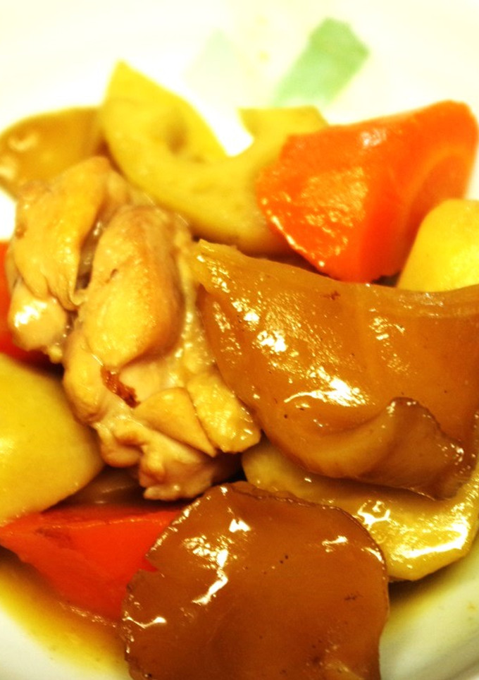 ムキタケと根菜の煮物-レシピのメイン写真