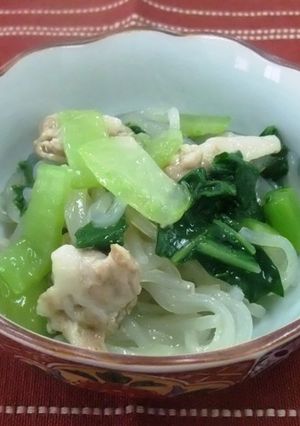 ちんげん菜とマロニーのくず煮（透析食）-レシピのメイン写真