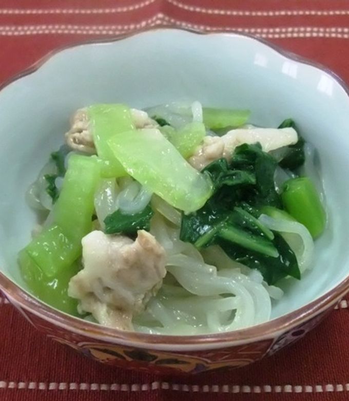 ちんげん菜とマロニーのくず煮（透析食）-レシピのメイン写真