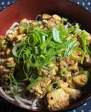 和風麻婆っぽい豆腐ぶっかけそば