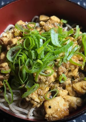 和風麻婆っぽい豆腐ぶっかけそば-レシピのメイン写真