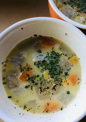 カップスープの素でつくる根菜サイコロスープ-レシピのメイン写真