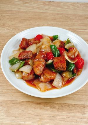 厚切り豚肩ロースと野菜の甘酢あん-レシピのメイン写真