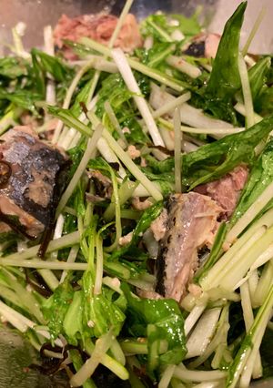 鯖と水菜の塩昆布和え-レシピのメイン写真