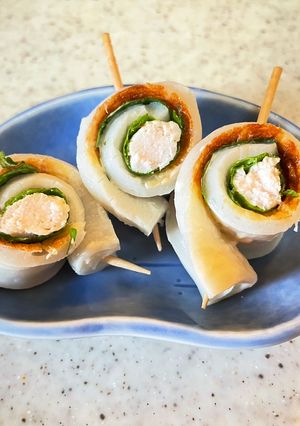 ちくわと鶏胸肉のくるくる巻き-レシピのメイン写真