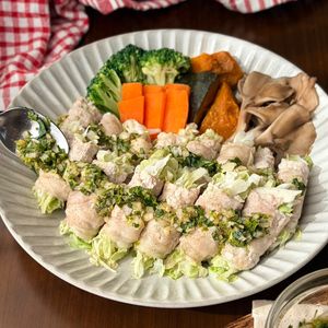 レンジで蒸ししゃぶ！キャベツの肉巻き！香味だれ
