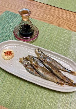 焼きししゃも♪七味醤油マヨでいただきます-レシピのメイン写真