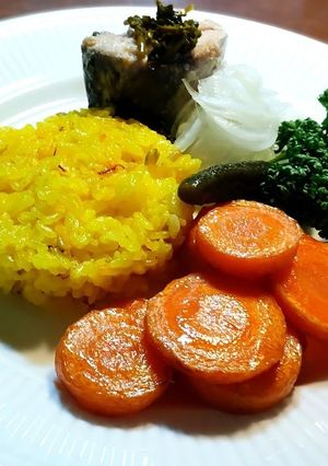 発芽燕麦入りサフランライスと鯖水煮缶-レシピのメイン写真