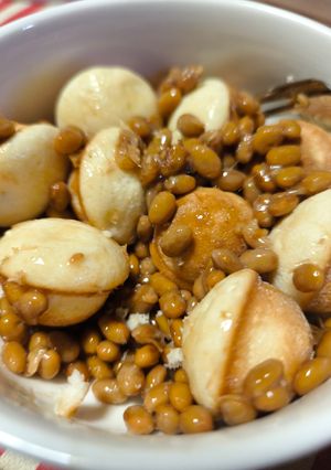 駄菓子 鈴カステラ アレンジ 納豆-レシピのメイン写真