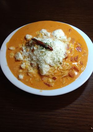 はらっぱ風唐辛子とニンニクのトマトクリームパスタ-レシピのメイン写真