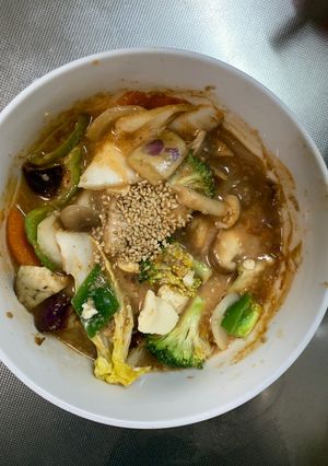 肉無豆腐コク旨中華風梅お好み焼き味野菜炒-レシピのメイン写真