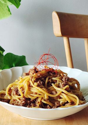 レンジ4分☆肉味噌濃厚そば☆鬼旨昼食弁当-レシピのメイン写真