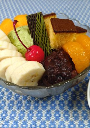 贅沢な抹茶あんみつパフェ🍨黒みつ添え✨-レシピのメイン写真