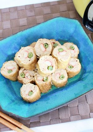 ＼大同電鍋レシピ／鶏肉かにかま油揚ロール-レシピのメイン写真
