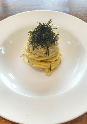 焼き茄子と練りごまペーストのパスタ-レシピのメイン写真