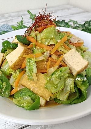 厚揚げの甜麵醬不使用の回鍋肉風-レシピのメイン写真