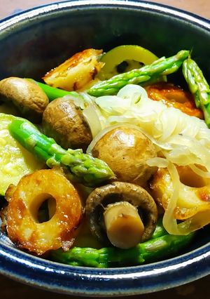 結び白滝、竹輪、茸、野菜の煮物　発酵玉葱-レシピのメイン写真
